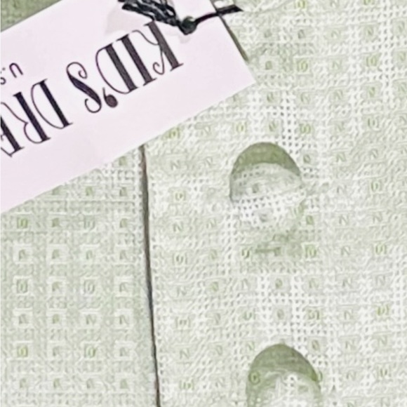 Kids Dream Sage Embroidered plaid pattern Vest and Tie Set Boys sizes - Picture 3 of 5